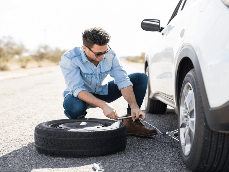 changing tyre