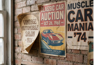 Classic Car Auction Posters Through the Years